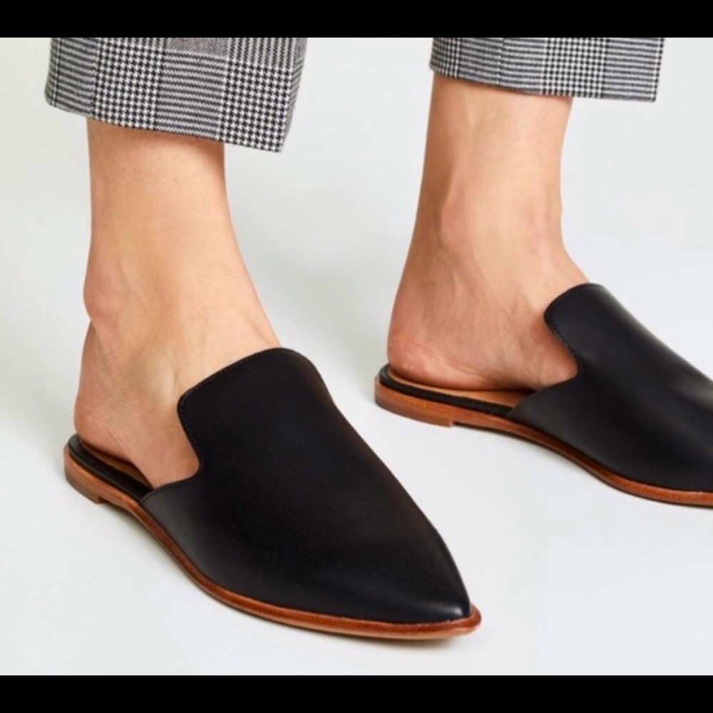 Madewell Black Leather Gemma Mule